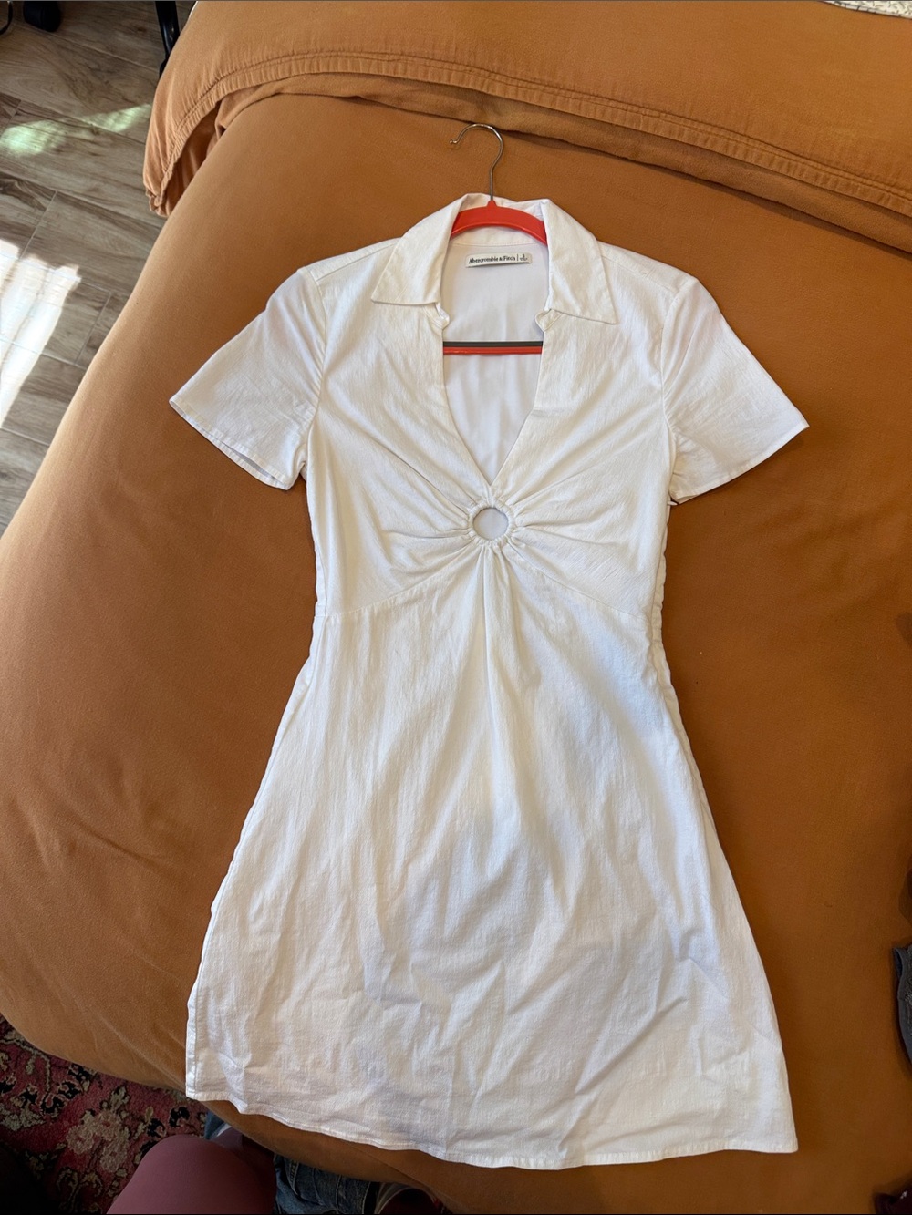 Abercrombie & Fitch White Mini Dress with Ring Detail
